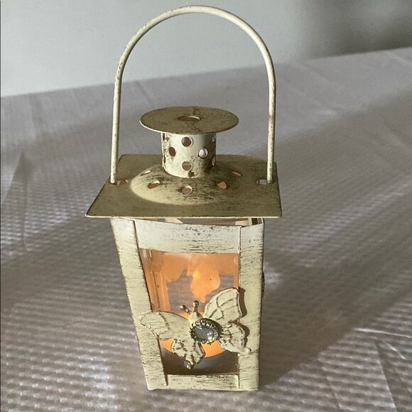 Pier 1 Black, Sage and Cream Mini Floral & Butterfly Lanterns with Rhinestones - Picture 8 of 11